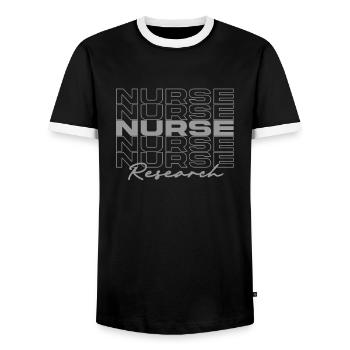 Research Nurse Medical Nurses Stylish - Men's Ringer Shirt - black/white - Front - AI Model Female 172 light (172cm) & AI Model Male 178 light (178cm)
