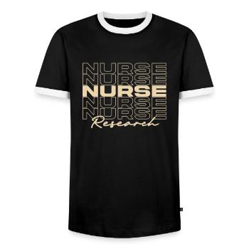 Research Nurse Medical Nurses Stylish - Men's Ringer Shirt - black/white - Front - AI Model Female 172 light (172cm) & AI Model Male 178 light (178cm)