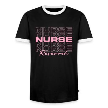 Research Nurse Medical Nurses Stylish - Men's Ringer Shirt - black/white - Front - AI Model Female 172 light (172cm) & AI Model Male 178 light (178cm)