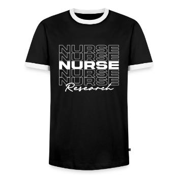 Research Nurse Medical Nurses Stylish - Men's Ringer Shirt - black/white - Front - AI Model Female 172 light (172cm) & AI Model Male 178 light (178cm)