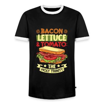 Les Trois Saints - Sandwich BLT - T-shirt contrasté Homme - noir/blanc - Devant - AI Model Female 172 light (172cm) & AI Model Male 178 light (178cm)