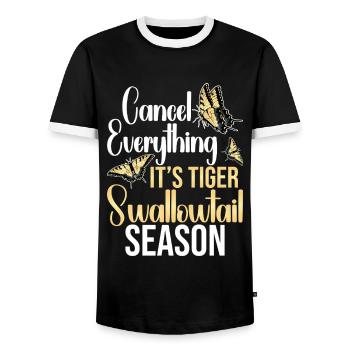 Abrufen Sie Alles, Was Es Tiger Swallowtail - Männer Kontrast-T-Shirt - Schwarz/Weiß - Vorne - AI Model Female 172 light (172cm) & AI Model Male 178 light (178cm)