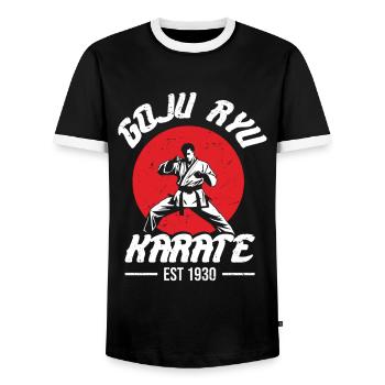 Goju Ryu Karate Best Kampfkunst Seit 1930 - Männer Kontrast-T-Shirt - Schwarz/Weiß - Vorne - AI Model Female 172 light (172cm) & AI Model Male 178 light (178cm)