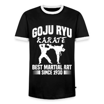 Goju Ryu Karate Best Kampfkunst Seit 1930 - Männer Kontrast-T-Shirt - Schwarz/Weiß - Vorne - AI Model Female 172 light (172cm) & AI Model Male 178 light (178cm)