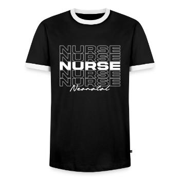 Nursing Neonatal Nurse Medical Nurses Stylish - Men's Ringer Shirt - black/white - Front - AI Model Female 172 light (172cm) & AI Model Male 178 light (178cm)