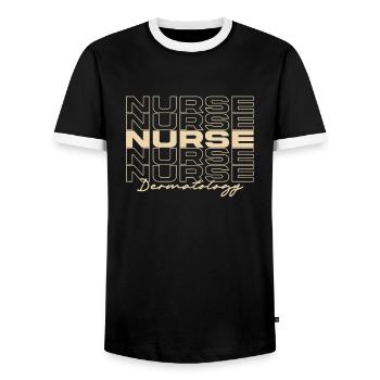 Dermatology Nurse Medical Nurses Stylish - Men's Ringer Shirt - black/white - Front - AI Model Female 172 light (172cm) & AI Model Male 178 light (178cm)