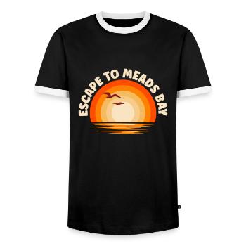 Je fuis vers Meads Bay - T-shirt contrasté Homme - noir/blanc - Devant - AI Model Female 172 light (172cm) & AI Model Male 178 light (178cm)