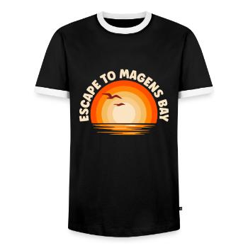Je fuis vers Magens Bay - T-shirt contrasté Homme - noir/blanc - Devant - AI Model Female 172 light (172cm) & AI Model Male 178 light (178cm)