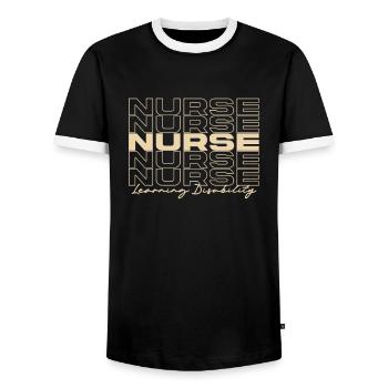 Learning Disability Nurse Medical Nurses Stylish - Men's Ringer Shirt - black/white - Front - AI Model Female 172 light (172cm) & AI Model Male 178 light (178cm)