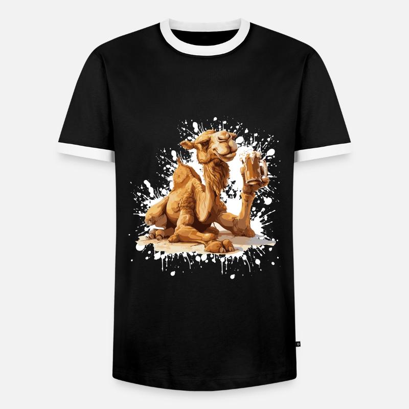 Kamel Bier Lustig - Männer Kontrast-T-Shirt - Schwarz/Weiß