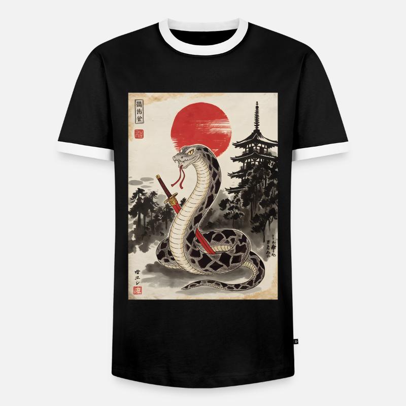 Samurai - Männer Kontrast-T-Shirt - Schwarz/Weiß