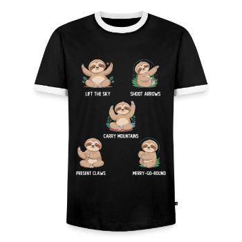 Catch Song Flower Losing Go And Deep - Men's Ringer Shirt - black/white - Front - AI Model Female 172 light (172cm) & AI Model Male 178 light (178cm)