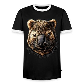 Wombat Australien Beuteltier Süßer Wombat - Männer Kontrast-T-Shirt - Schwarz/Weiß - Vorne - AI Model Female 172 light (172cm) & AI Model Male 178 light (178cm)