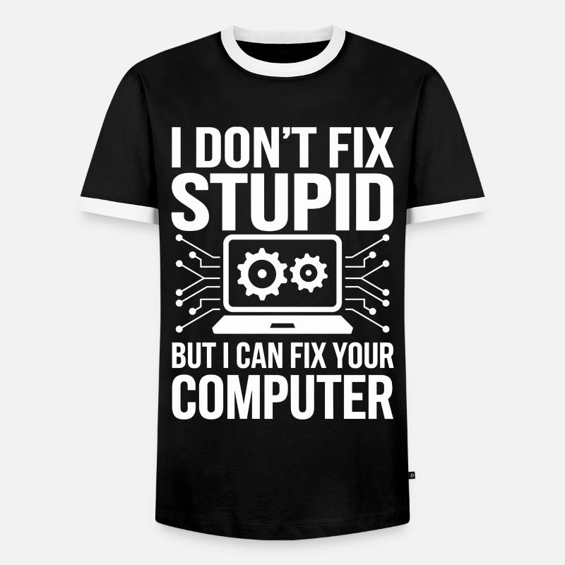 Administrator Support Nerd Computer Tech - Men's Ringer Shirt - black/white
