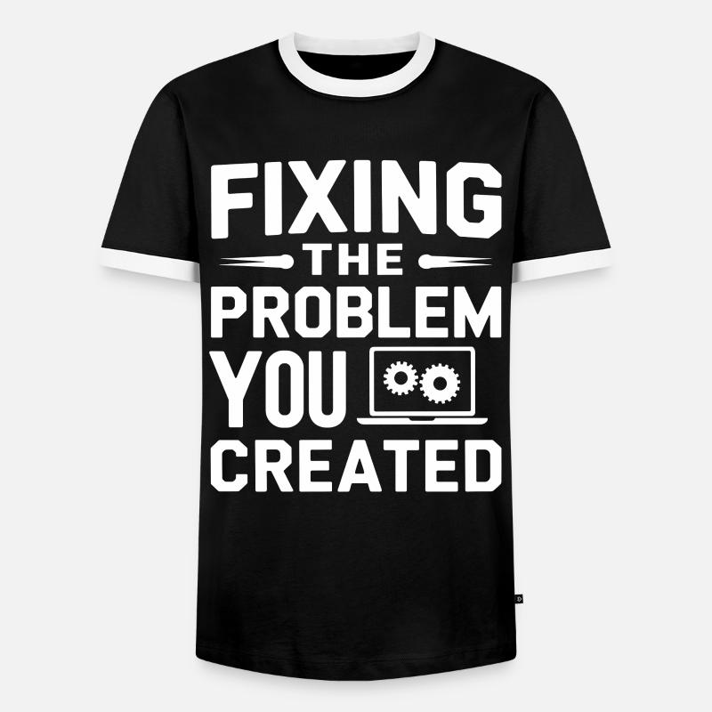 Administrator Support Nerd Computer Tech - Men's Ringer Shirt - black/white