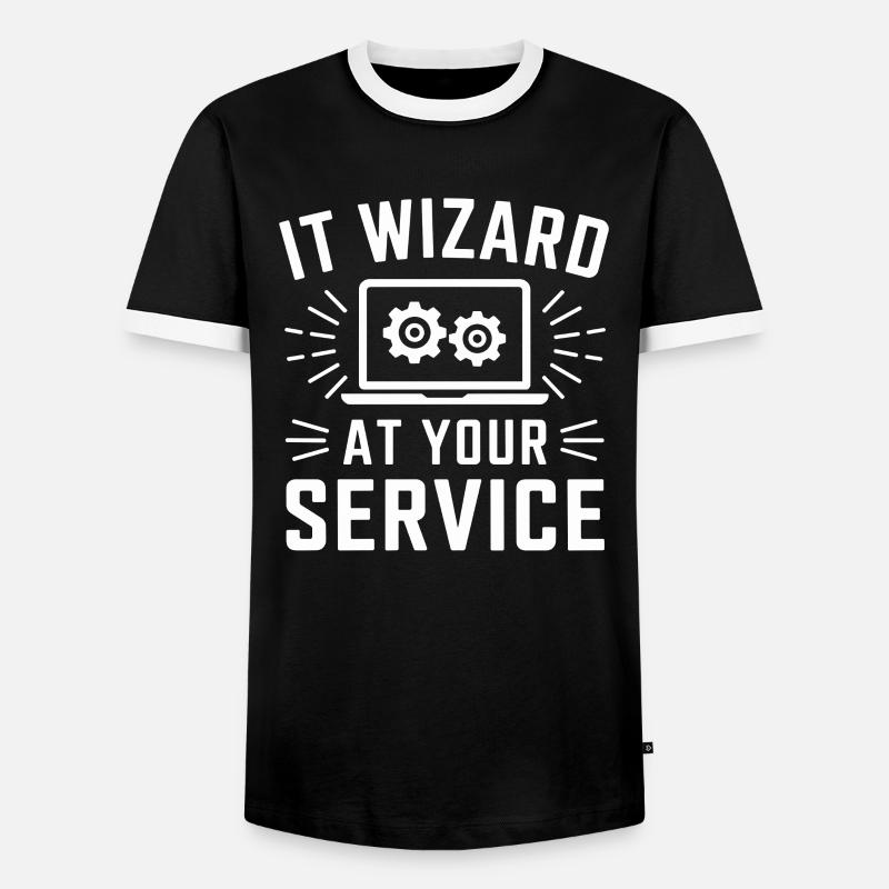 Administrator Support Nerd Computer Tech - Men's Ringer Shirt - black/white