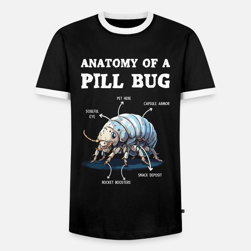 Anatomie Eines Pillenbugs - Männer Kontrast-T-Shirt - Schwarz/Weiß