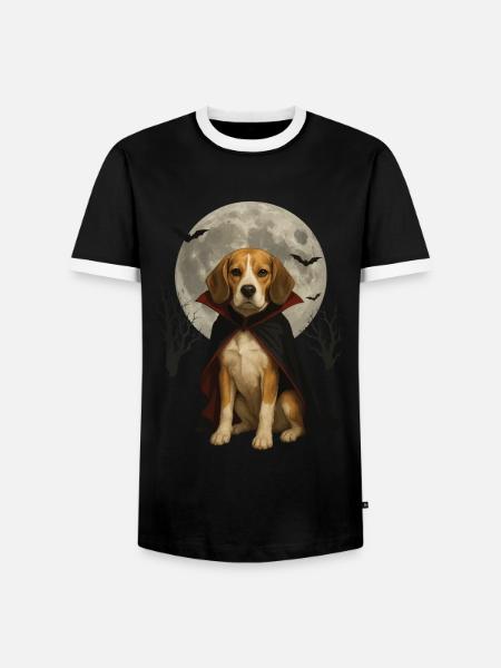 Beagle - Männer Kontrast-T-Shirt - Schwarz/Weiß