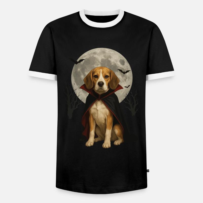 Beagle - Männer Kontrast-T-Shirt - Schwarz/Weiß