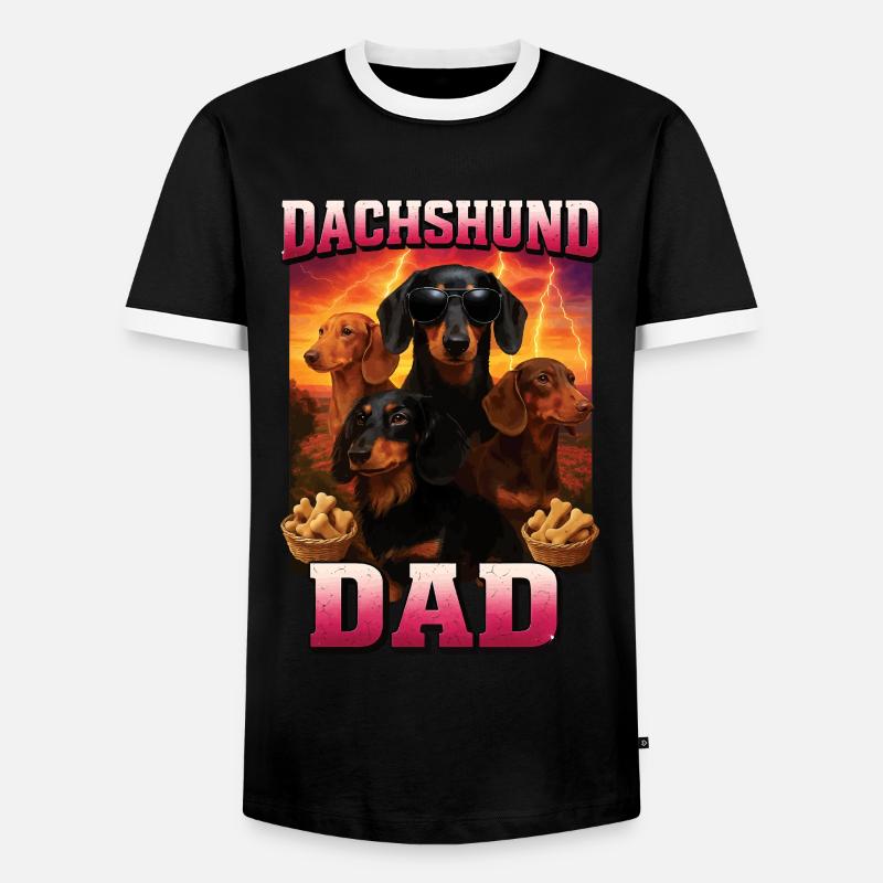 Dackel - Männer Kontrast-T-Shirt - Schwarz/Weiß