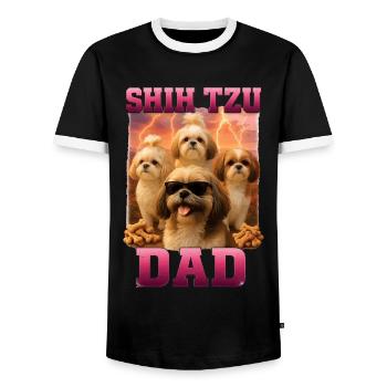 Shih Tzu - Männer Kontrast-T-Shirt - Schwarz/Weiß - Vorne - AI Model Female 172 light (172cm) & AI Model Male 178 light (178cm)