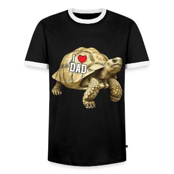 Show your love for dad at Turtle Speed - Men's Ringer Shirt - black/white - Front - AI Model Female 172 light (172cm) & AI Model Male 178 light (178cm)