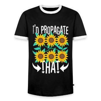 I'd Propagate That - Männer Kontrast-T-Shirt - Schwarz/Weiß - Vorne - AI Model Female 172 light (172cm) & AI Model Male 178 light (178cm)