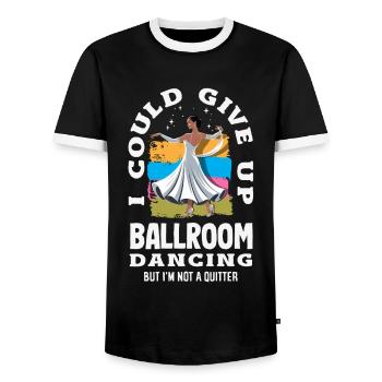 Abandonnez la danse de salon et n’abandonnez pas - T-shirt contrasté Homme - noir/blanc - Devant - AI Model Female 172 light (172cm) & AI Model Male 178 light (178cm)