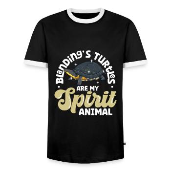 My Spirit Animal - Sumpfschildkröte - Männer Kontrast-T-Shirt - Schwarz/Weiß - Vorne - AI Model Female 172 light (172cm) & AI Model Male 178 light (178cm)