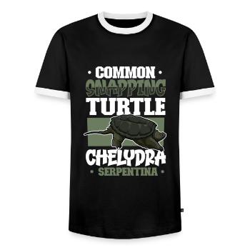 Snapping Turtle - Men's Ringer Shirt - black/white - Front - AI Model Female 172 light (172cm) & AI Model Male 178 light (178cm)