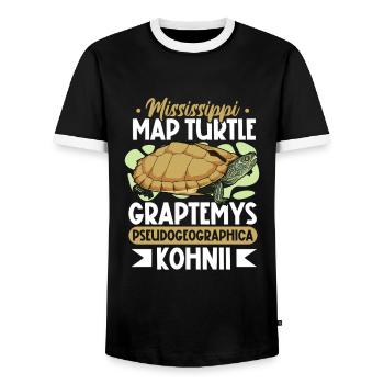 Mississippi Mute Turtle - Men's Ringer Shirt - black/white - Front - AI Model Female 172 light (172cm) & AI Model Male 178 light (178cm)