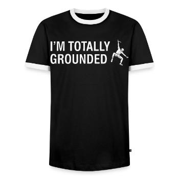 Totally Grounded Klettern - Männer Kontrast-T-Shirt - Schwarz/Weiß - Vorne - AI Model Female 172 light (172cm) & AI Model Male 178 light (178cm)