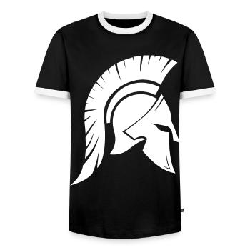 Spartaner - Design - Männer Kontrast-T-Shirt - Schwarz/Weiß - Vorne - AI Model Female 172 light (172cm) & AI Model Male 178 light (178cm)