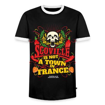Scoville Is Not A Town In France - Männer Kontrast-T-Shirt - Schwarz/Weiß - Vorne - AI Model Female 172 light (172cm) & AI Model Male 178 light (178cm)