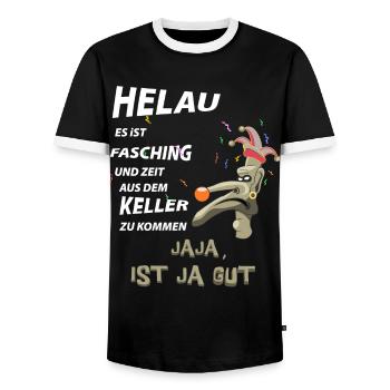 Anti Karneval Helau Fasching Fastnacht Narr - Männer Kontrast-T-Shirt - Schwarz/Weiß - Vorne - AI Model Female 172 light (172cm) & AI Model Male 178 light (178cm)