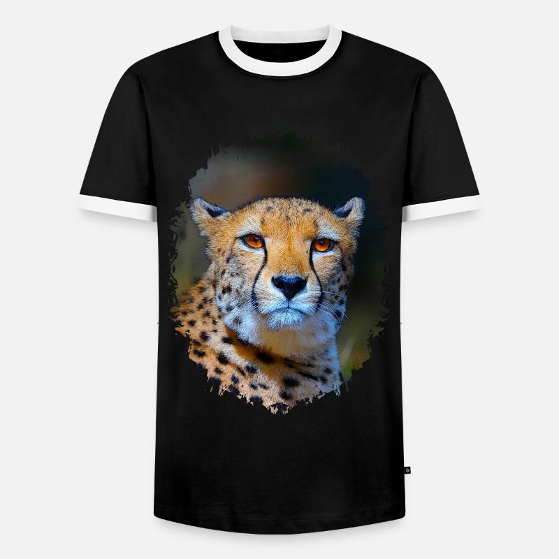 Gepard - Männer Kontrast-T-Shirt - Schwarz/Weiß