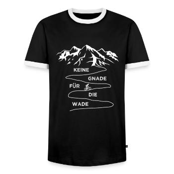 Keine Gnade für die Wade MTB Berge Mountainbike - Männer Kontrast-T-Shirt - Schwarz/Weiß - Vorne - AI Model Female 172 light (172cm) & AI Model Male 178 light (178cm)
