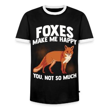 Renard - T-shirt contrasté Homme - noir/blanc - Devant - AI Model Female 172 light (172cm) & AI Model Male 178 light (178cm)
