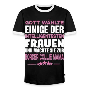 Border Collie - Border Collie Hund - Männer Kontrast-T-Shirt - Schwarz/Weiß - Vorne - AI Model Female 172 light (172cm) & AI Model Male 178 light (178cm)