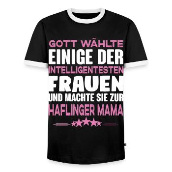 Haflinger Pferd - Haflinger - Männer Kontrast-T-Shirt - Schwarz/Weiß - Vorne - AI Model Female 172 light (172cm) & AI Model Male 178 light (178cm)