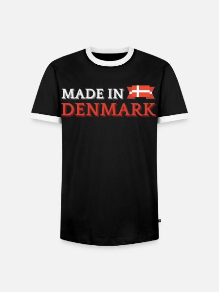 Made in Denmark, Danish pride - Men's Ringer Shirt - black/white