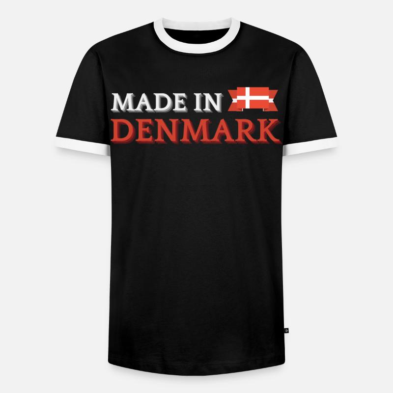 Made in Denmark, Danish pride - Men's Ringer Shirt - black/white