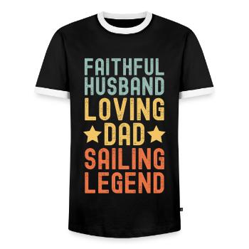 Mari Père Voile Légende Rétro Vintage - T-shirt contrasté Homme - noir/blanc - Devant - AI Model Female 172 light (172cm) & AI Model Male 178 light (178cm)