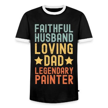 Ehemann Vater Legendärer Lackierer Maler retro - Männer Kontrast-T-Shirt - Schwarz/Weiß - Vorne - AI Model Female 172 light (172cm) & AI Model Male 178 light (178cm)