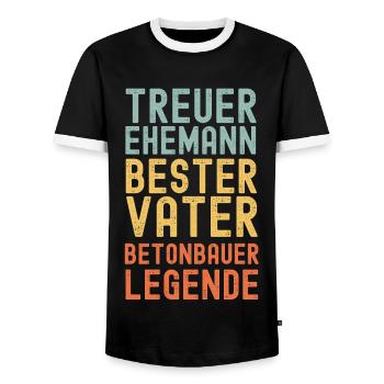 Ehemann Vater Betonbauer Legende Retro Vintage - Männer Kontrast-T-Shirt - Schwarz/Weiß - Vorne - AI Model Female 172 light (172cm) & AI Model Male 178 light (178cm)