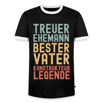 Ehemann Vater Legendärer Konstrukteur - Männer Kontrast-T-Shirt - Schwarz/Weiß - Vorne - AI Model Female 172 light (172cm) & AI Model Male 178 light (178cm)