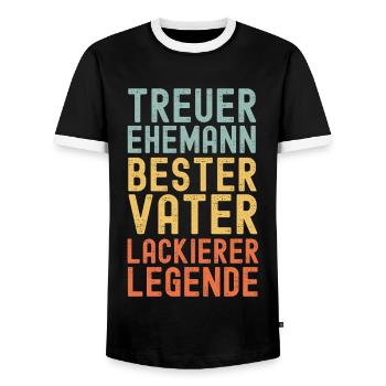 Ehemann Vater Legendärer Lackierer Maler retro - Männer Kontrast-T-Shirt - Schwarz/Weiß - Vorne - AI Model Female 172 light (172cm) & AI Model Male 178 light (178cm)