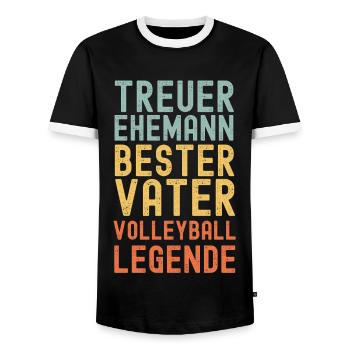 Ehemann Vater Volleyball Legende Retro Vintage - Männer Kontrast-T-Shirt - Schwarz/Weiß - Vorne - AI Model Female 172 light (172cm) & AI Model Male 178 light (178cm)