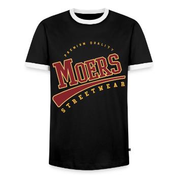 Moers Germany College High School Style - Men's Ringer Shirt - black/white - Front - AI Model Female 172 light (172cm) & AI Model Male 178 light (178cm)