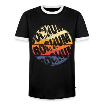 Bochum Germany City Vintage Retro Skyline - Men's Ringer Shirt - black/white - Front - AI Model Female 172 light (172cm) & AI Model Male 178 light (178cm)